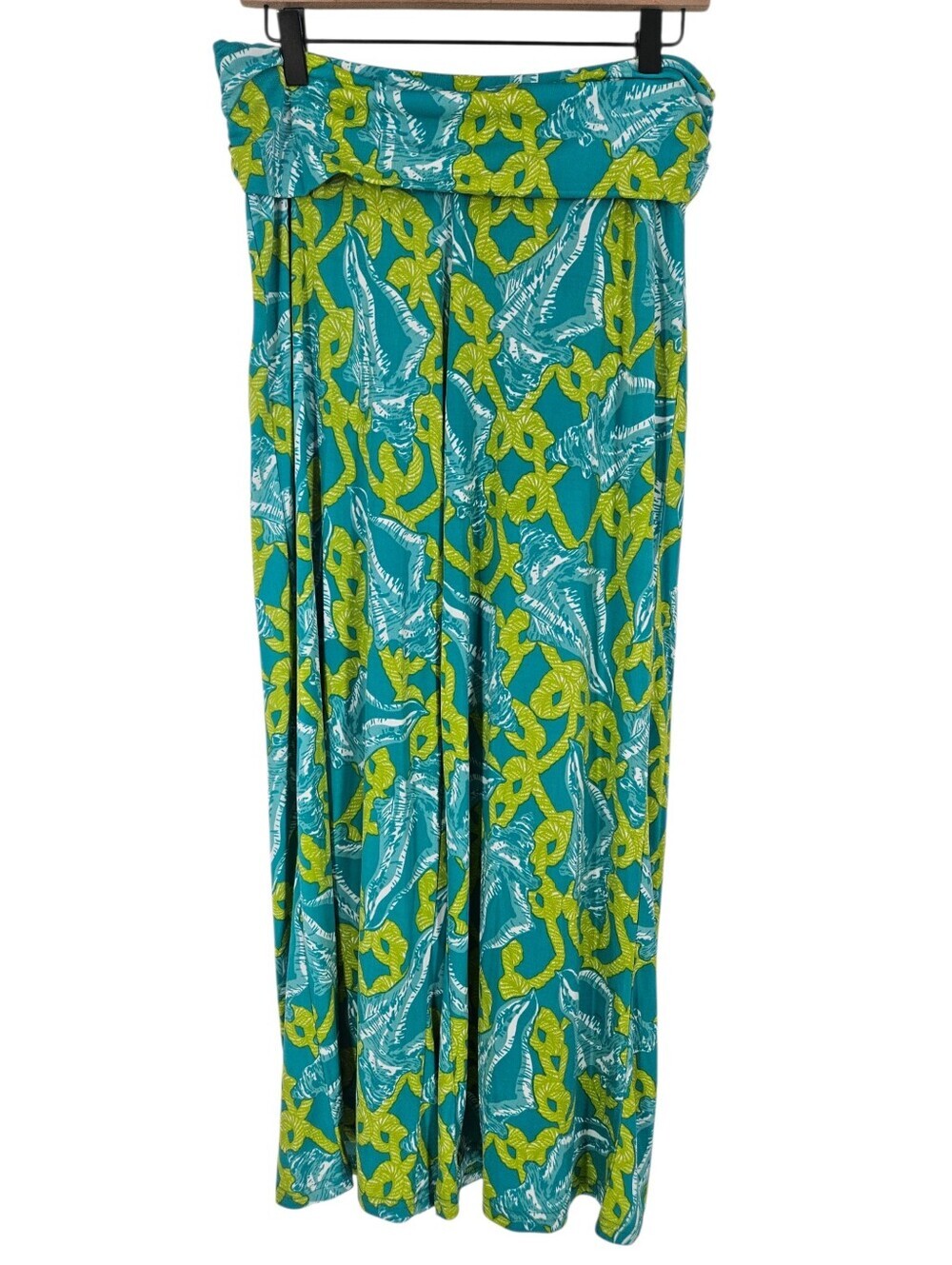 Tracy Negoshian Beach Lounge Sea Foam & Lime Green Vacation Tropical Pants